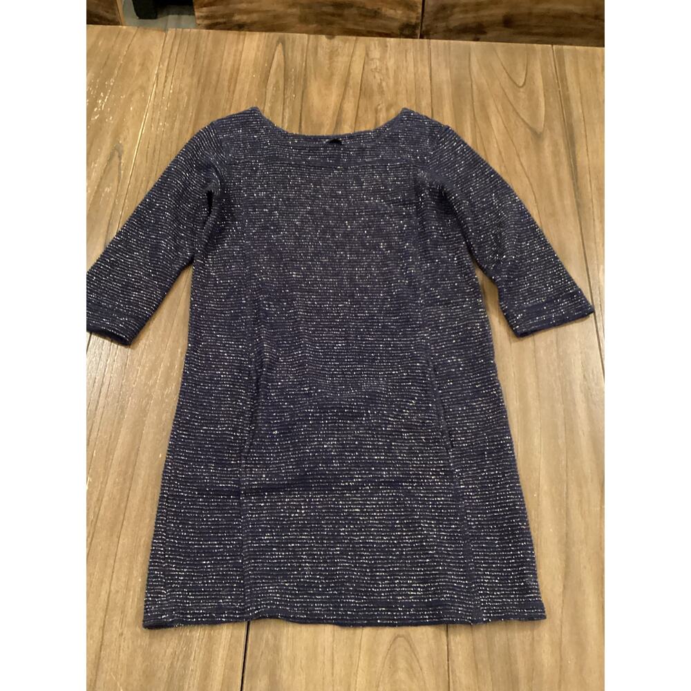APC A.P.C. Metallic navy Stripe Knit mini dress with Front Pockets size XS